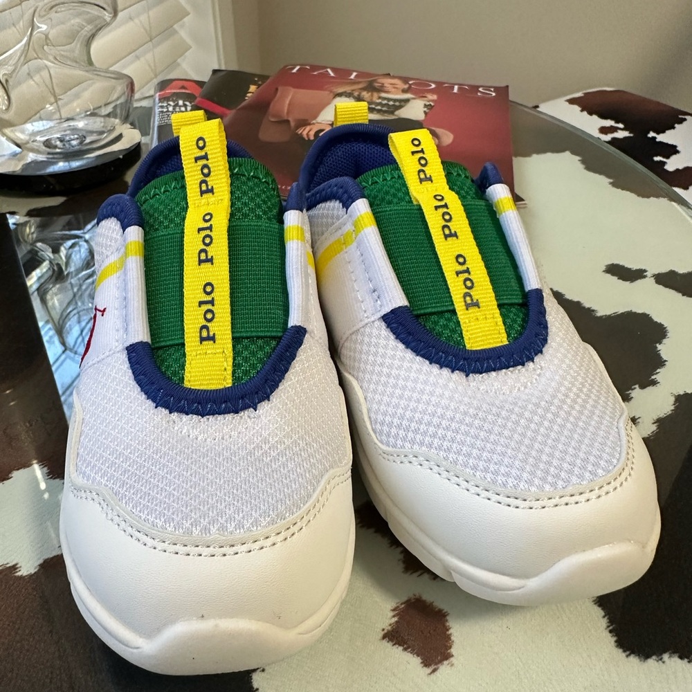 Polo by Ralph Lauren Barnes Kids' Slip-on White and Blue Sneakers